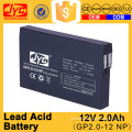 Big capacity sealed lead acid 12v 2ah emergency lighting battery